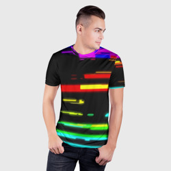 Мужская футболка 3D Slim Color fashion glitch - фото 2