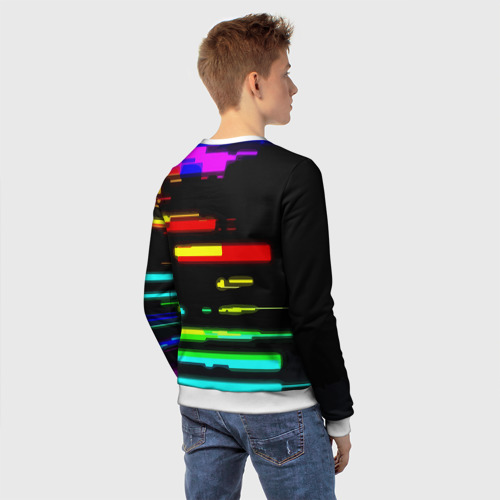 Детский свитшот 3D Color fashion glitch, цвет 3D печать - фото 4