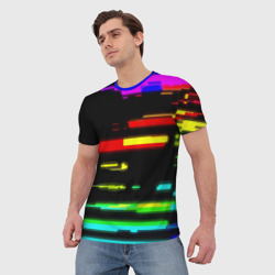 Мужская футболка 3D Color fashion glitch - фото 2