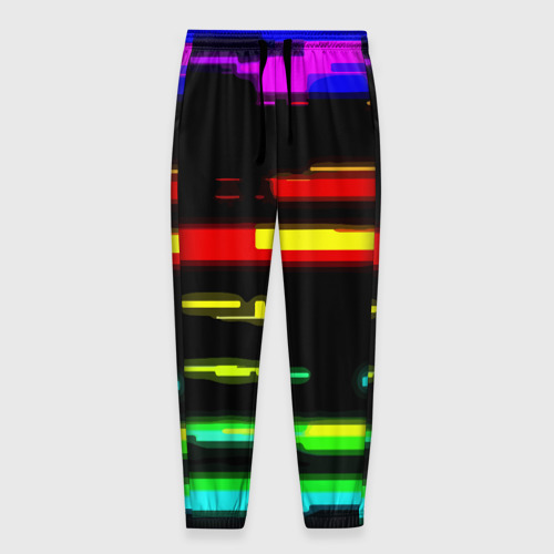 Мужские брюки 3D Color fashion glitch, цвет 3D печать