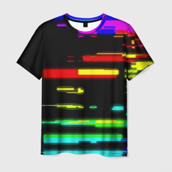 Мужская футболка 3D Color fashion glitch