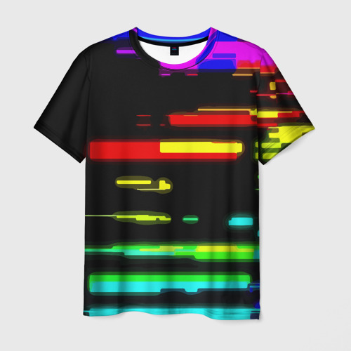 Мужская футболка 3D Color fashion glitch, цвет 3D печать