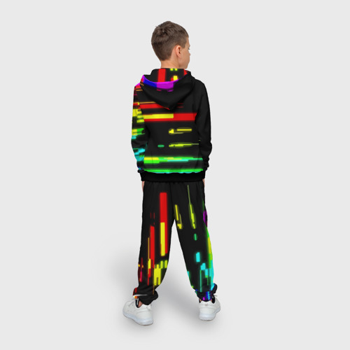 Детский костюм 3D Color fashion glitch, цвет черный - фото 4