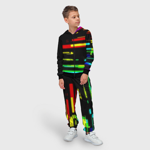 Детский костюм 3D Color fashion glitch, цвет черный - фото 3