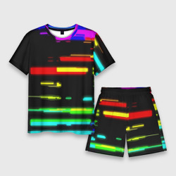 Мужской костюм с шортами 3D Color fashion glitch