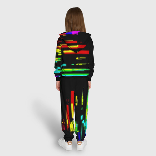 Детский костюм 3D Color fashion glitch, цвет черный - фото 6