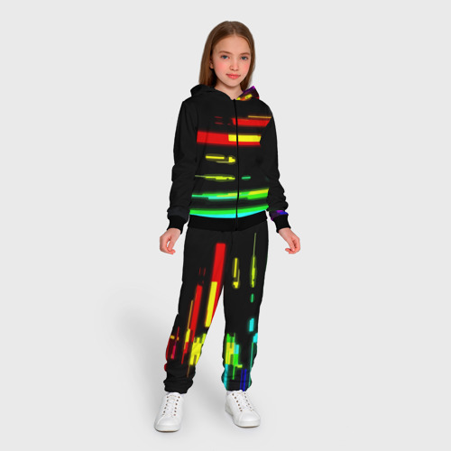 Детский костюм 3D Color fashion glitch, цвет черный - фото 5