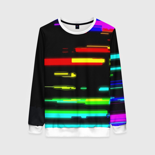 Женский свитшот 3D Color fashion glitch, цвет 3D печать