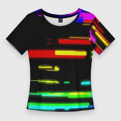 Женская футболка 3D Slim Color fashion glitch