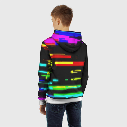 Детская толстовка 3D Color fashion glitch, цвет белый - фото 7