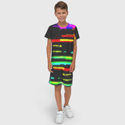 Детский костюм с шортами 3D Color fashion glitch - фото 2