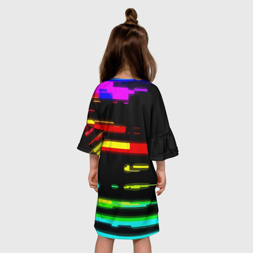 Детское платье 3D Color fashion glitch, цвет 3D печать - фото 5