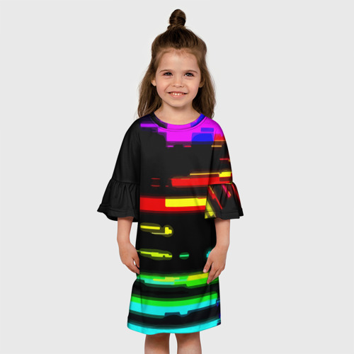 Детское платье 3D Color fashion glitch, цвет 3D печать - фото 4