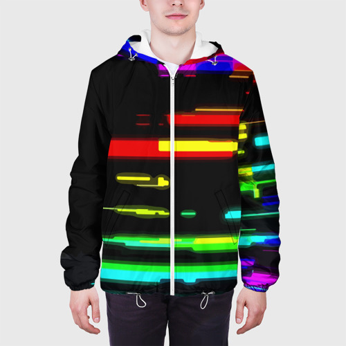 Мужская куртка 3D Color fashion glitch, цвет 3D печать - фото 4