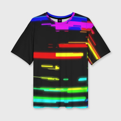 Женская футболка oversize 3D Color fashion glitch