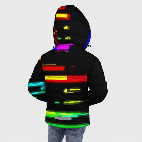 Зимняя куртка для мальчиков 3D Color fashion glitch, цвет черный - фото 4