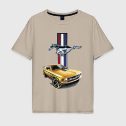 Мужская футболка хлопок Oversize Mustang motorsport