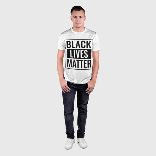 Мужская футболка 3D Slim с принтом Black Lives Matters, вид сбоку #3