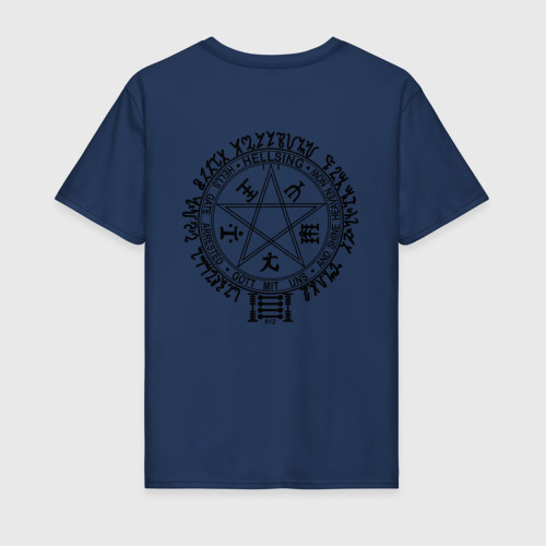 Мужская футболка хлопок Hellsing seal, цвет темно-синий - фото 2