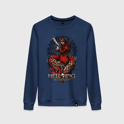 Женский свитшот хлопок Hellsing seal, цвет темно-синий