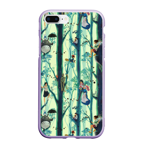 Чехол для iPhone 7Plus/8 Plus матовый Ghibli All, цвет светло-сиреневый