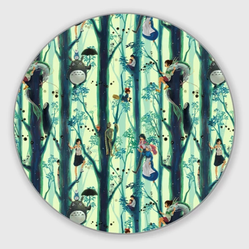 Круглый коврик для мышки Ghibli All