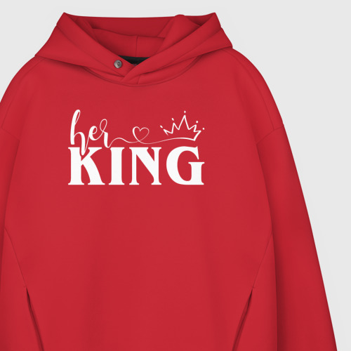 Мужское худи Oversize хлопок Her King, цвет красный - фото 4