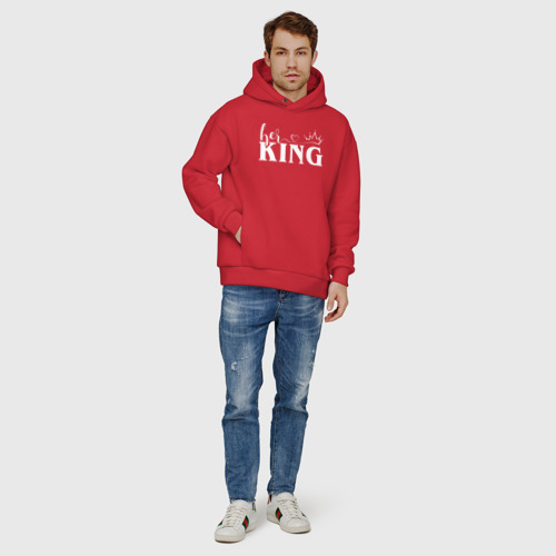 Мужское худи Oversize хлопок Her King, цвет красный - фото 6