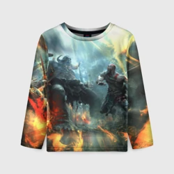 Детский лонгслив 3D God of War Fighting