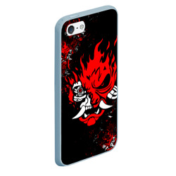 Чехол для iPhone 5/5S матовый Samurai Cyberpunk 2077 logo - фото 2
