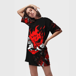 Платье-футболка 3D Samurai Cyberpunk 2077 logo - фото 2