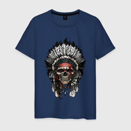 Мужская футболка хлопок Cherokee chief, цвет темно-синий