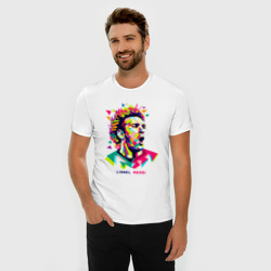 Мужская футболка хлопок Slim Лионель Месси поп арт - фото 2