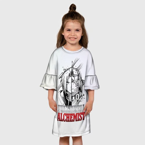 Детское платье 3D Эдвард vs Альфонс - Стальной алхимик, цвет 3D печать - фото 4