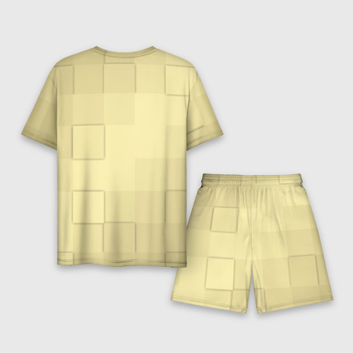 Мужской костюм с шортами 3D Золотые квадраты, цвет 3D печать - фото 2