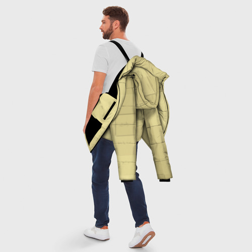 Мужская зимняя куртка 3D Золотые квадраты, цвет черный - фото 5