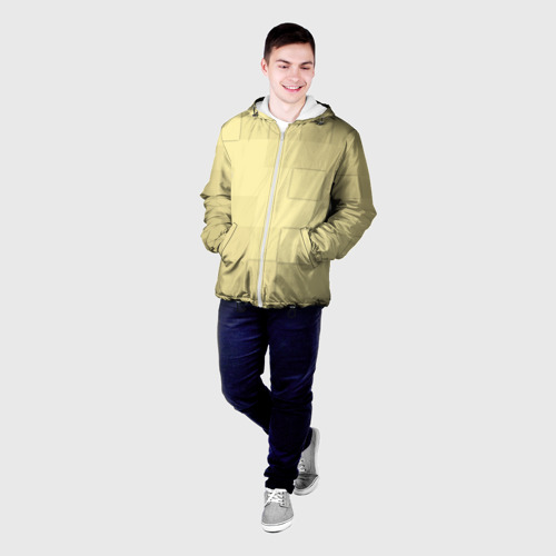 Мужская куртка 3D Золотые квадраты, цвет 3D печать - фото 3