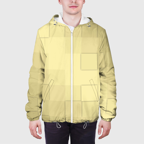 Мужская куртка 3D Золотые квадраты, цвет 3D печать - фото 4
