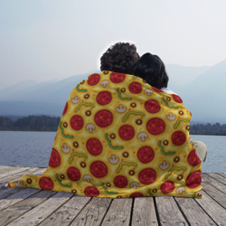 Плед с принтом Pizza salami для любого человека, вид спереди №3. Цвет основы: 3d (велсофт)