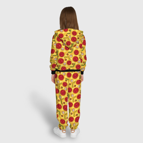 Детский 3D костюм с принтом Pizza salami, вид сзади #2