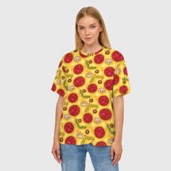 Женская футболка oversize 3D Pizza salami - фото 2