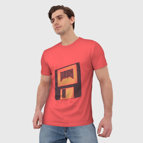 Мужская футболка 3D Дискета Дум, цвет 3D печать - фото 3