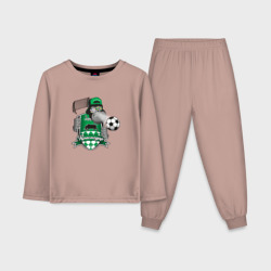 Детская пижама с лонгсливом хлопок Футбольный клуб Краснодар с обезьяной