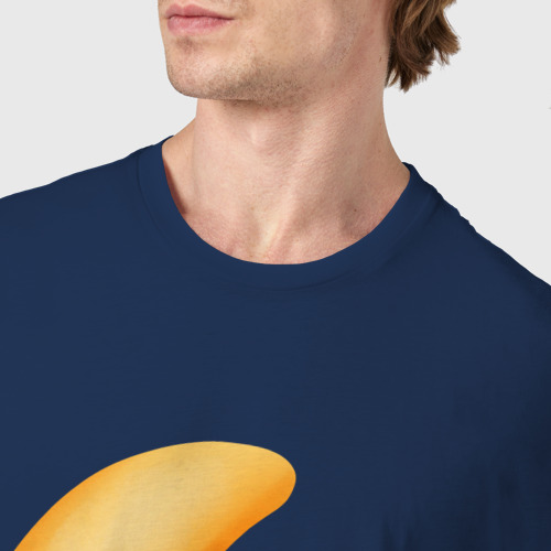 Мужская футболка хлопок Спящий бычок на месяце, цвет темно-синий - фото 6
