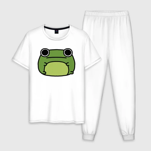 Мужская пижама с белой футболкой хлопок Frog Lucky