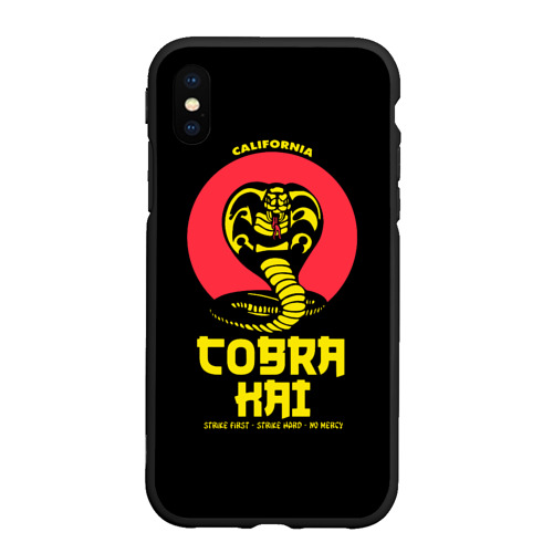 Чехол для iPhone XS Max матовый с принтом Cobra Kai California, вид спереди №1