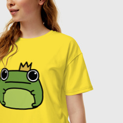 Женская футболка хлопок Oversize Frog Lucky король - фото 2