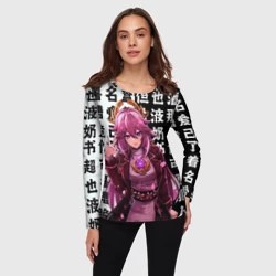 Женский лонгслив 3D Яэ Мико стильная Геншин Импакт Genshin Impact - фото 2