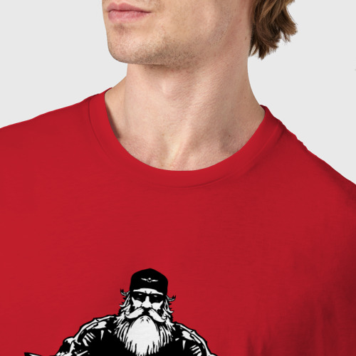 Мужская футболка хлопок с принтом Biкer skull, фото #4