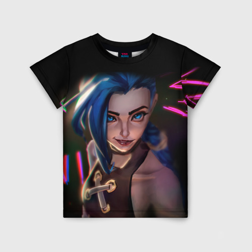 Детская футболка 3D Jinx - Джинкс Паудер, цвет 3D печать